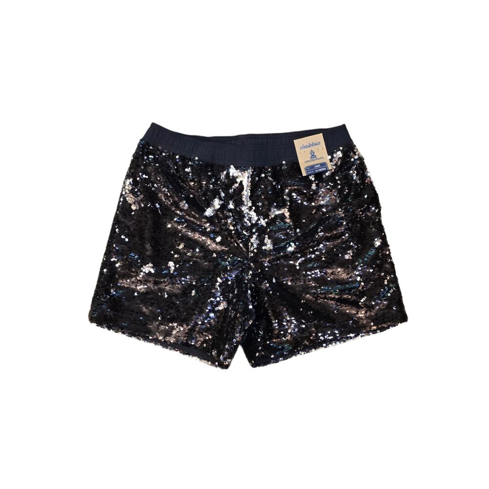 Chubbies Sequin Shorts Size Large Black 5.5" Party Starters Men's Party Short